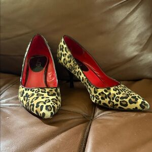 Nine West Leopard Print Pumps with Red Lining